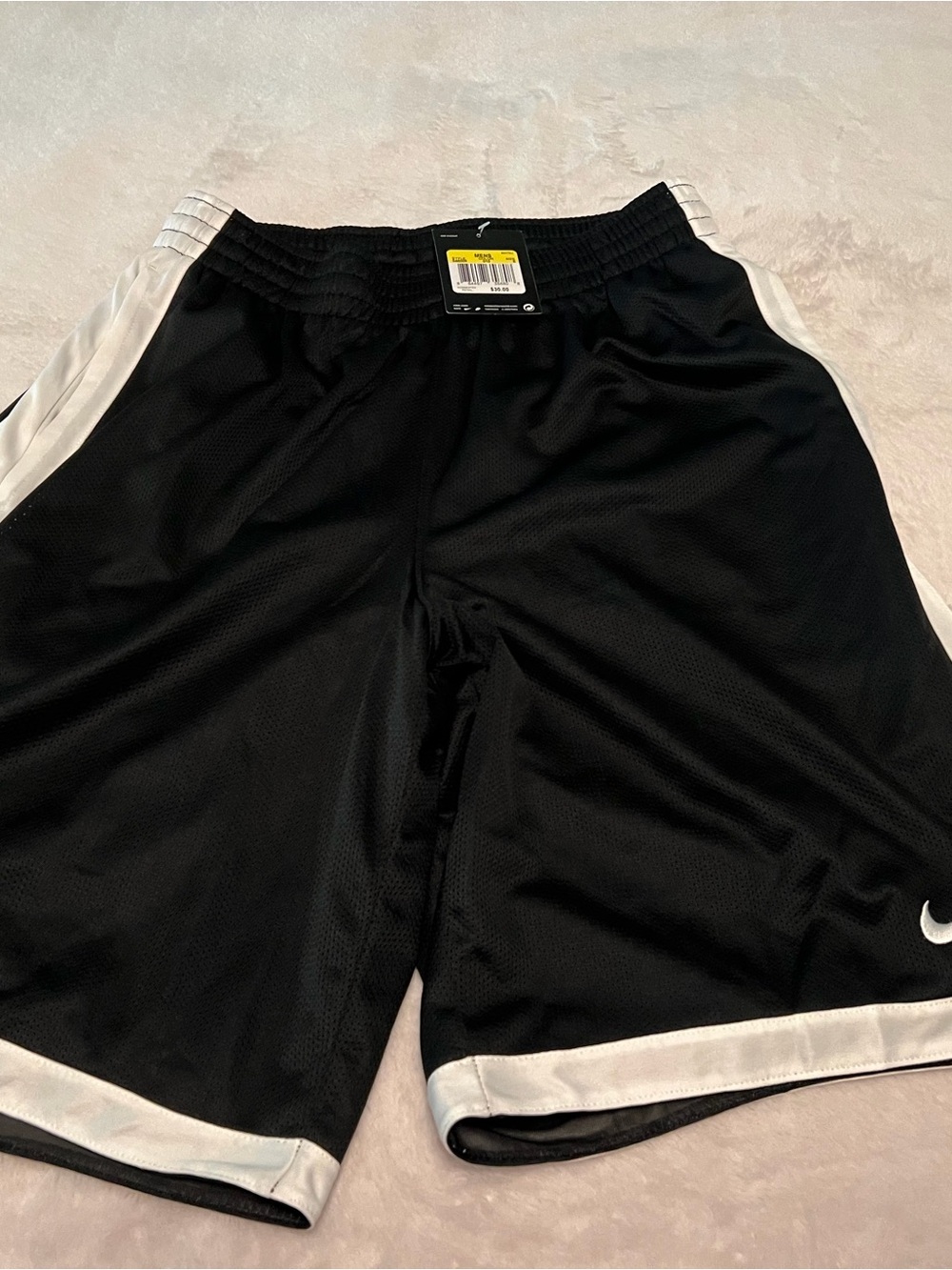 Nike Men’s Black and White Athletic Shorts